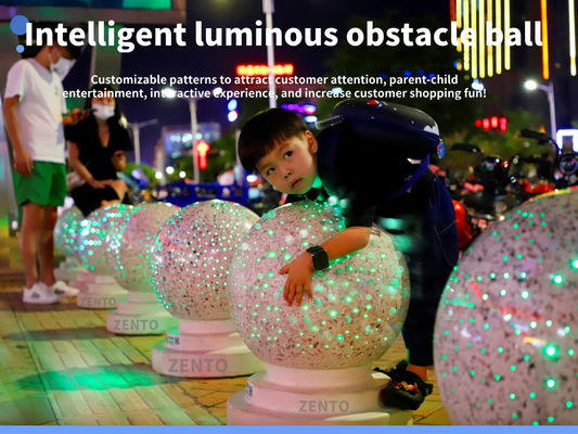 ZENTO China Solar Luminous Road Block Car Stop Led Anti-Collision Granite Stone Bollard Buitenwacht